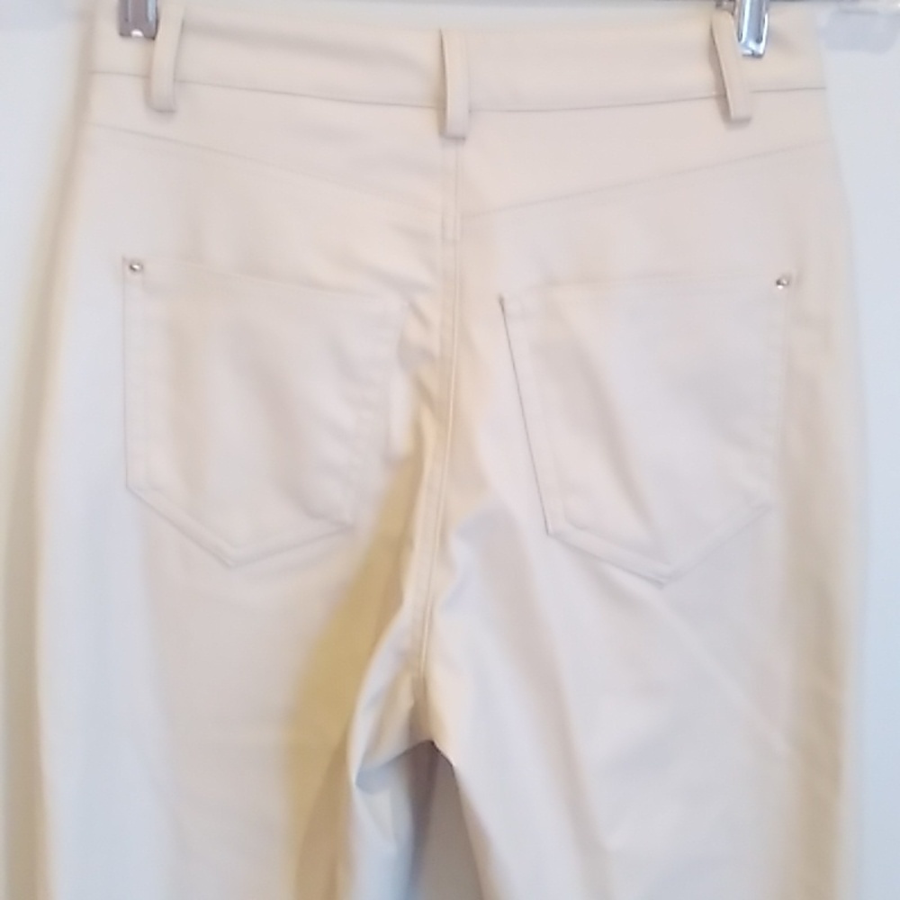 NWOT ZARA Ecru faux leather Mid Rise Straight Leg Pants Size 2 - Picture 11 of 15